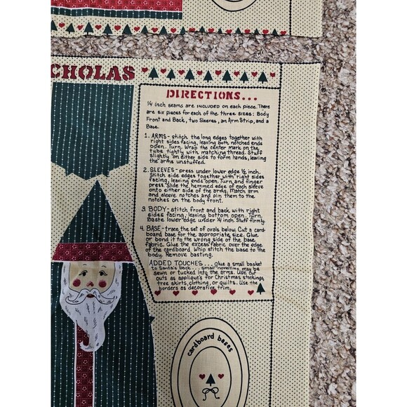 Joan Kessler Father Christmas Sinterklass Cut Sew 2 Panels Santa St. Nicholas - Picture 4 of 5